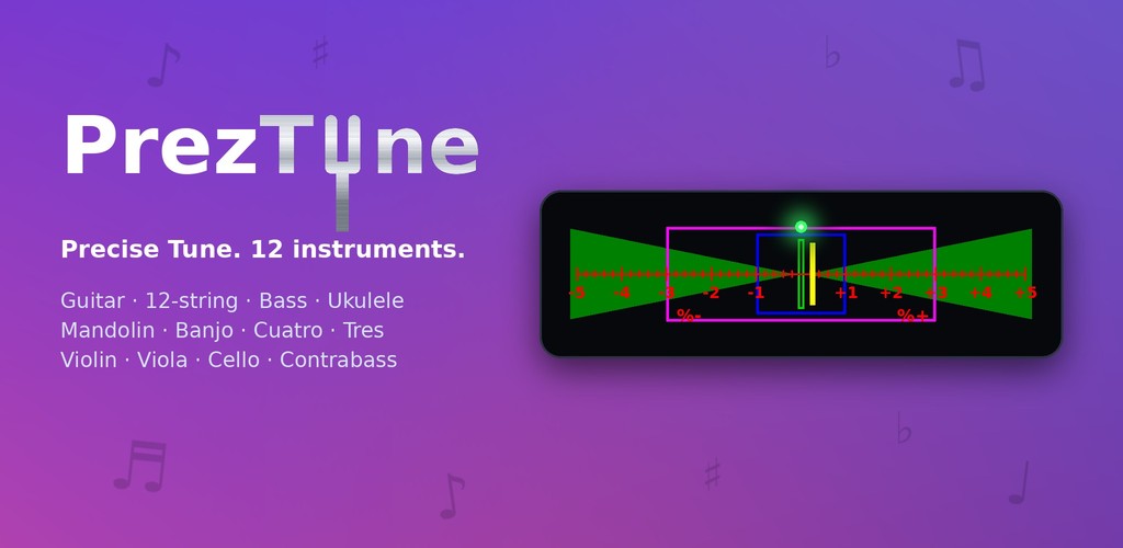 PrezTune — precise tuning for 12 instruments.