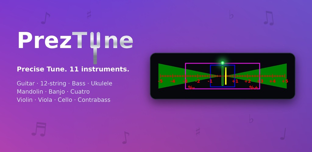 PrezTune — precise tuning for 11 instruments.