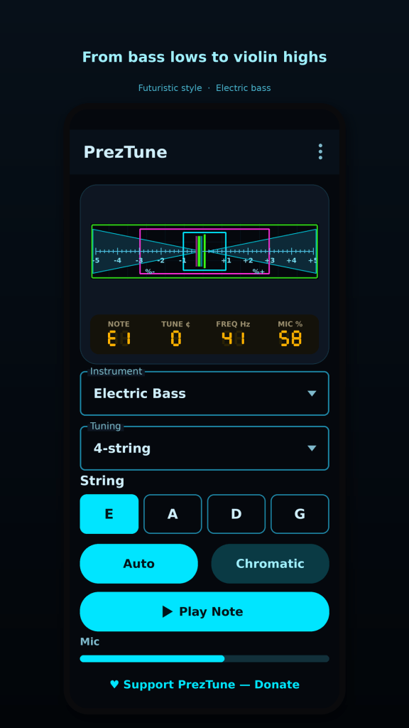 Futuristic style — Electric bass (Auto).